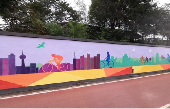 乐至墙体彩绘-围墙