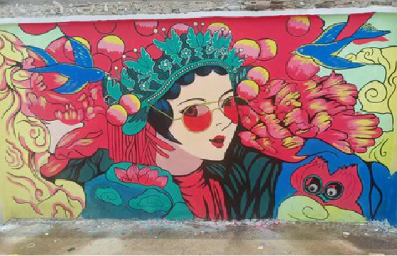 乐至墙体彩绘-网红墙