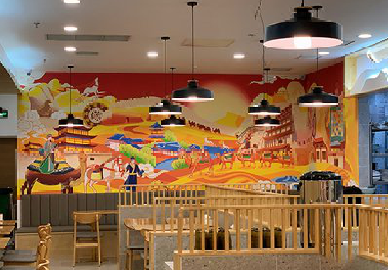 乐至商业空间彩绘介绍。