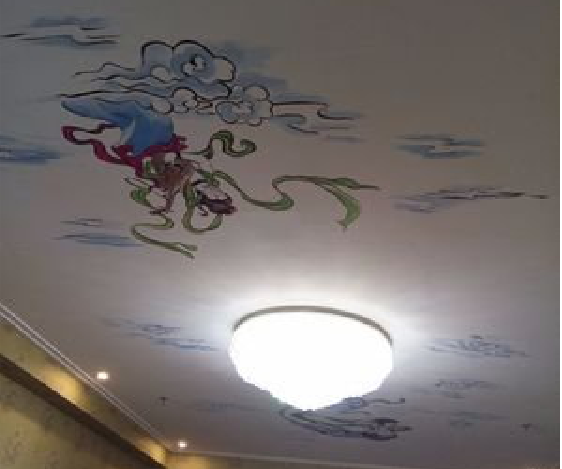 乐至如何快速绘制天花板上的手绘墙?