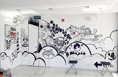 乐至手绘墙并非传统涂鸦。